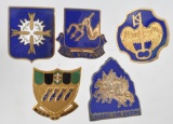 Group of 5 WW2 Army Air Corps Division Insignia Pins