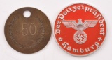 Group of 2 WW2 German Police Items