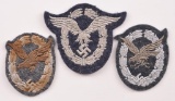 Group of 3 WW2 German Luftwaffe Patches