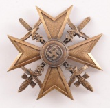 WW2 German Spanish Cross with Swords in Bronze