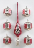 WW2 German Mercury Glass Christmas Ornament Set