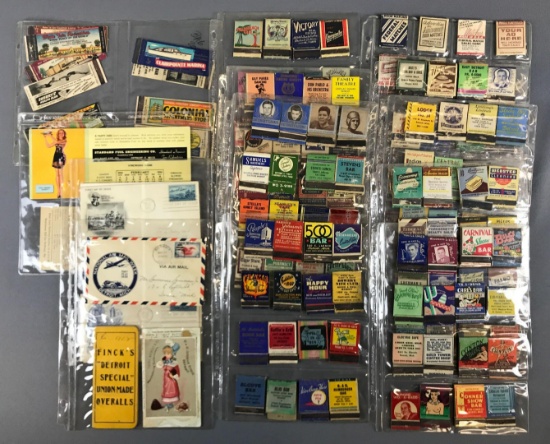 Group of Vintage Matchbooks and Miscellaneous Detroit items