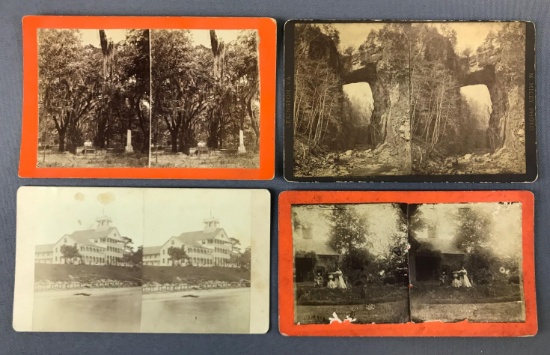 Group of 16 Antique Flat Oversized Stereoview Cards