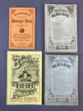 Group of 4 Antique Almanacs and Receipt Book