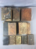 Group of 13 Antique Leather Bound Books
