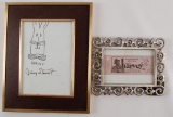 Jimmy Stewart Autograph and Drawing of Harvey the Rabbit