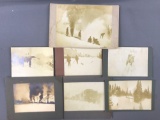 Group of 7 antique photographs: Rotary snow plow and more