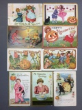 Group of 9 Halloween Postcards