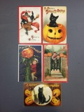 Group of 5 Halloween Postcards