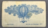 Rare Antique Illustrated Business Card of French Balloonist Charles Dollfus