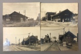 Postcards-Train Depots, Wyanet, Bureau and Sheffield, IL