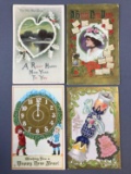 Group of 85+ Antique New Years Postcards