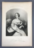 Antique Jenny Lind Engraving with Facsimile Signature