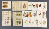 Group of Antique Cards featuring children and butterflies/moths