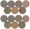 Group of (7) Braided Hair Large Cents.