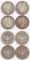 Group of (4) Barber Silver Quarters.