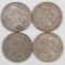 Group of (4) Peace Silver Dollars.