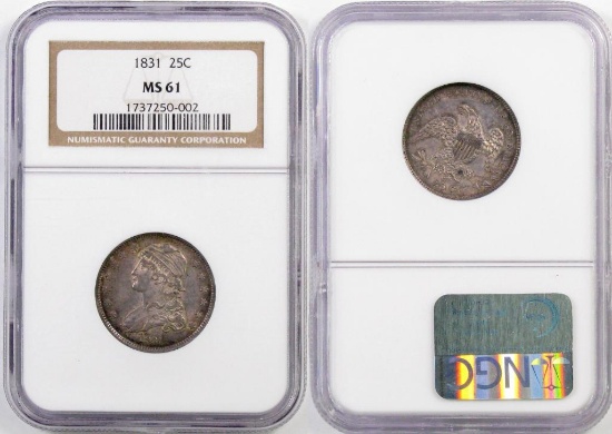 1831 Capped Bust Silver Quarter (NGC) MS61.