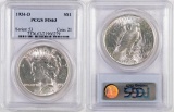1934 D Peace Silver Dollar (PCGS) MS63.