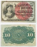 1869-74 10Cent 4th Issue Fractional Currency Note.