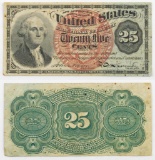 1863 25 Cent 4th Issue Frational Currency Note.