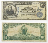 1902 $10 National Currency Note - Roanoke, Virginia.