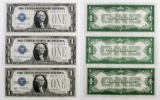 Group of (3) 1928, A & B $1 Silver Certificate (Funny Back) Notes.