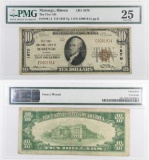 1929 $10 National Currency Note - Marengo, Illinois (PMG) VF25.
