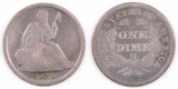 1838 O Seated Liberty Silver Dime.