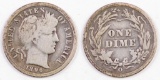 1896 O Barber Silver Dime.