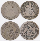 Group of (2) Seated Liberty Silver Half Dollars.