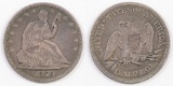 1859 P Seated Liberty Silver Half Dollar.