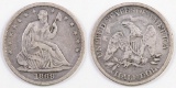 1869 S Seated Liberty Silver Half Dollar.