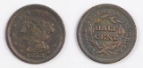 1853 Braided Hair Half Cent.