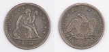 1857 O Seated Liberty Silver Quarter.