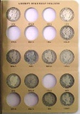 Group of (61) Barber Silver Half Dollars in Dansco Album 7150.