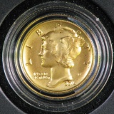 2016 W Mercury Dime Centennial Gold Coin.