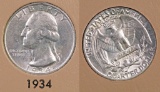 Group of (5) Wahington Silver Quarters.