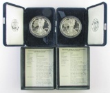 Group of (2) American Proof Silver Eagles.