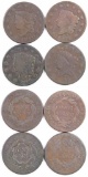 Group of (4) Coronet Head Large Cents.