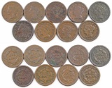 Group of (9) Braided Hair Large Cents.