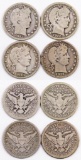 Group of (4) Barber Silver Quarters.