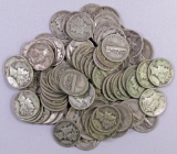 Group of (100) Mercury Silver Dimes.