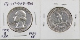 1959 Washington Silver Quarter.