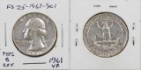 1961 Washington Silver Quarter.