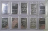 Group of (10) NTR Metals 10 Ounces .999 Silver Ingots.