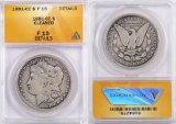 1881 CC Morgan Silver Dollar (ANACS) F15 details.