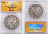 1889 CC Morgan Silver Dollar (ANACS) VG10 details.
