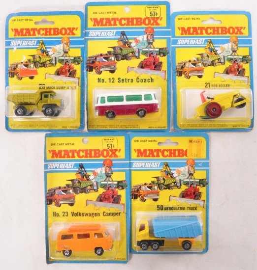 Group of 5 Matchbox Superfast Die-Cast Vehicles in Origianl Packaging