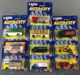 Group of 10 Corgi Auto City Die Cast Vehicles in Original Packaging